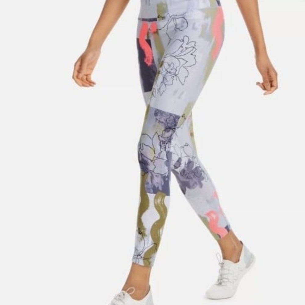 Calvin Klein Blue and Green Leggings High-Waist Performance